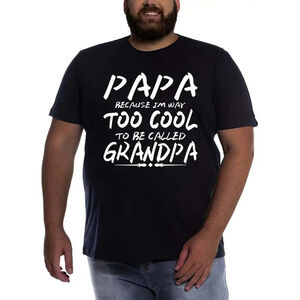 SHEIN Men’s 2XL Black "Papa / Grandpa" Graphic Casual Short Sleeve T-Shirt NIB